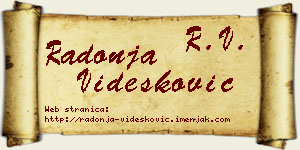 Radonja Videsković vizit kartica